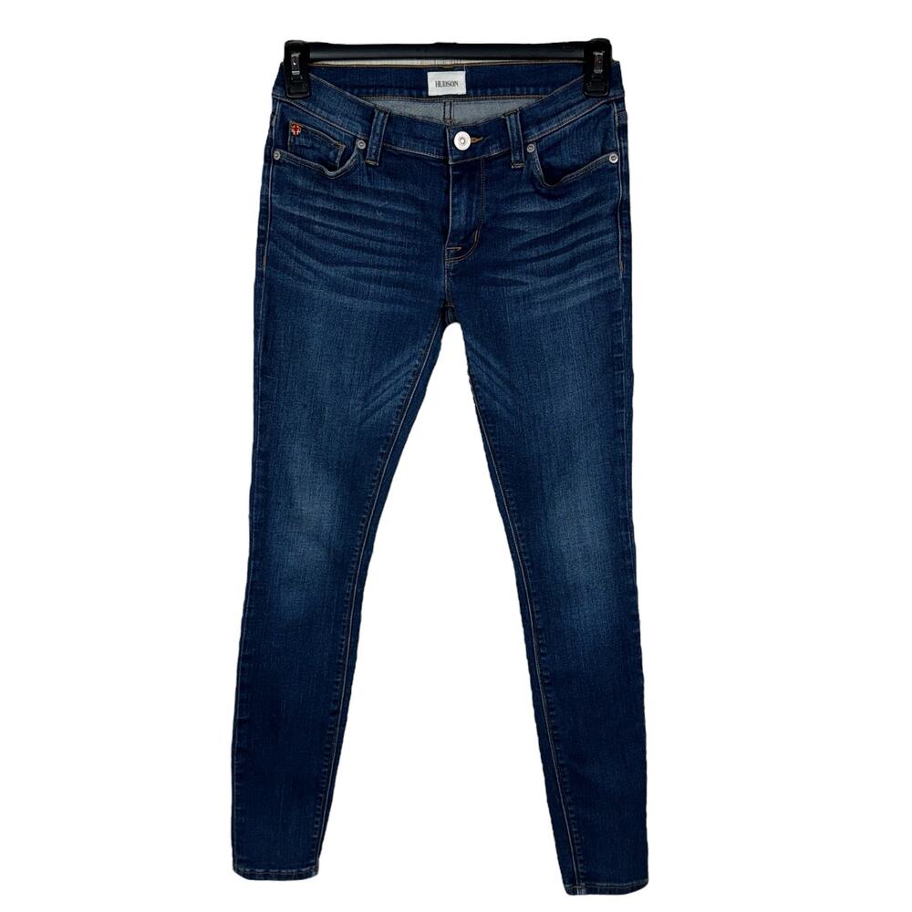 Hudson SZ 27 Krista Super Skinny Jeans Stretch Low-Rise Zip-Fly Pocket Dark Wash